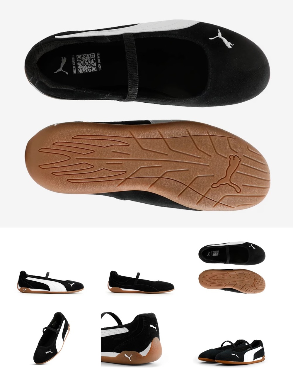 Puma black & white ballet flats